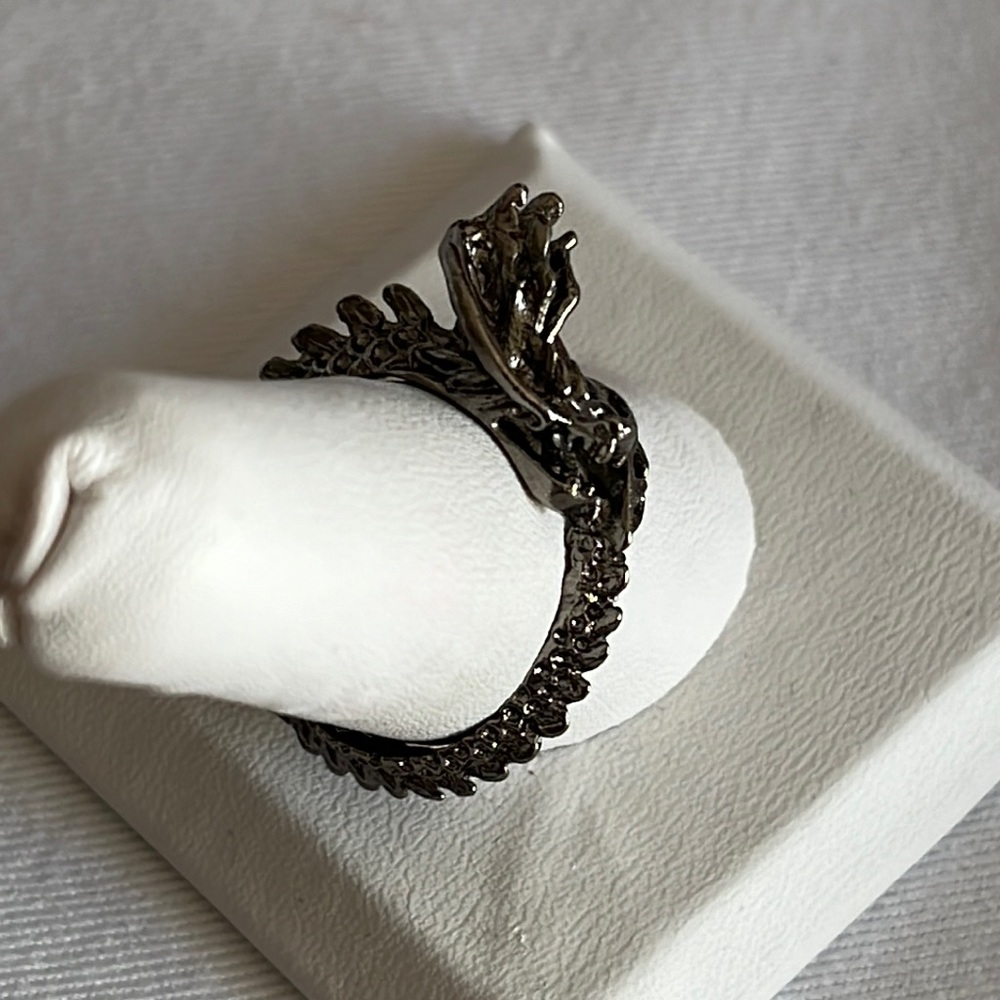 Gunmetal Dragon Ring, adjustable